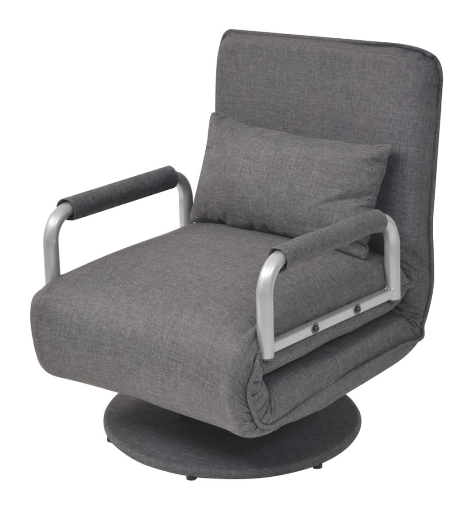 Fauteuil pivotant et canapé-lit Gris foncé Tissu