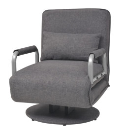 Fauteuil pivotant et canapé-lit Gris foncé Tissu