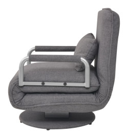 Fauteuil pivotant et canapé-lit Gris foncé Tissu