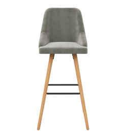 Tabourets de bar lot de 2 gris clair velours