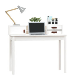 Bureau Blanc 110x50x93 cm Bois massif de pin