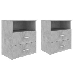 Tables de chevet 2 pcs Gris béton 50x32x60 cm