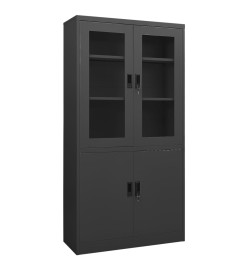 Armoire de bureau Anthracite 90x40x180 cm Acier