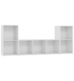 Ensemble de meubles TV 3 pcs Blanc brillant Aggloméré