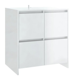 Buffets 2 pcs Blanc brillant Bois d'ingénierie