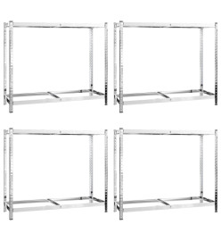 Porte-pneus à 2 niveaux 4 pcs Argenté 110x40x110 cm Acier