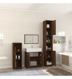 Ensemble de meubles de salle de bain 4 pcs Chêne marron