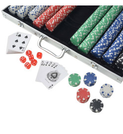 Jeu de poker avec 1000 jetons Aluminium