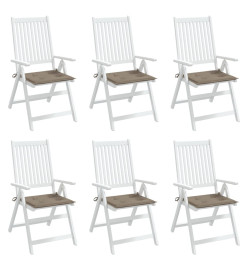 Coussins de chaise de jardin 6 pcs taupe 50x50x3cm tissu oxford