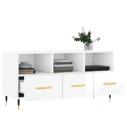 Meuble TV Blanc brillant 102x36x50 cm Bois d'ingénierie