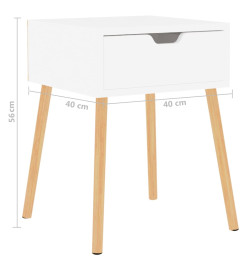 Tables de chevet 2 pcs Blanc 40x40x56 cm Aggloméré