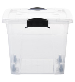 Boîtes de rangement et roues et couvercles 2pcs Transparent 40L