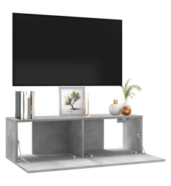 Meuble TV Gris béton 100x30x30 cm Aggloméré