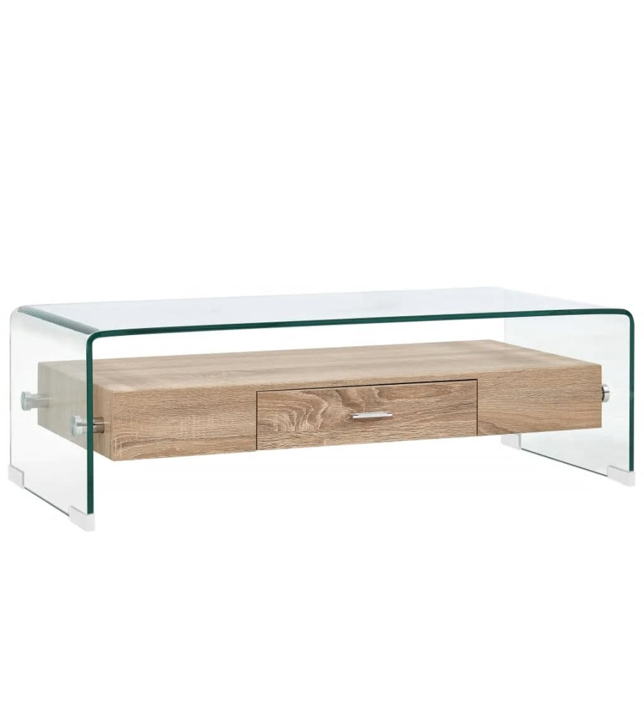 Table basse Clair 98 x 45 x 31 cm Verre trempé