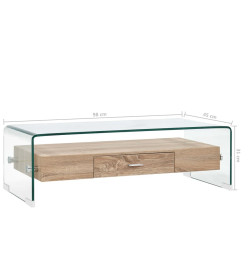 Table basse Clair 98 x 45 x 31 cm Verre trempé