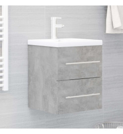 Armoire d'évier avec lavabo intégré Gris béton Aggloméré