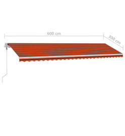 Auvent automatique sur pied 600x300 cm Orange/marron