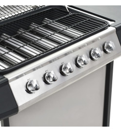 Barbecue au gaz avec 6 zones de cuisson Inox Argenté