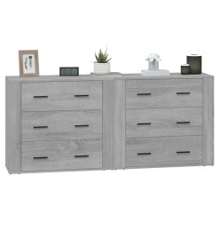 Buffets 2 pcs sonoma gris bois d'ingénierie