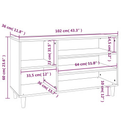 Armoire à chaussures Gris béton 102x36x60 cm Bois d'ingénierie