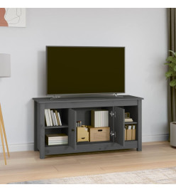 Meuble TV Gris 103x36,5x52 cm Bois de pin massif