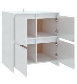 Buffets 2 pcs Blanc brillant 70x41x75 cm Aggloméré