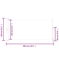 Auvent latéral rétractable de patio 140x300 cm Marron