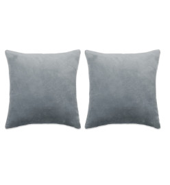 Coussins 2 pcs Tissu 45x45 cm Gris