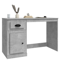 Bureau avec tiroir gris béton 115x50x75 cm bois d'ingénierie