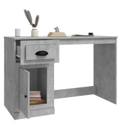 Bureau avec tiroir gris béton 115x50x75 cm bois d'ingénierie