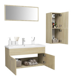 Ensemble de meubles de salle de bain Chêne sonoma Aggloméré