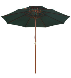 Parasol de terrasse 270 x 270 cm Poteau en bois Vert