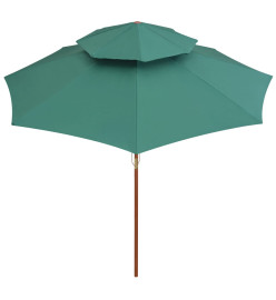 Parasol de terrasse 270 x 270 cm Poteau en bois Vert