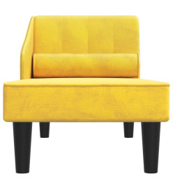 Chaise longue avec traversin jaune velours