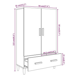 Buffet Blanc brillant 70x31x115 cm Bois d'ingénierie