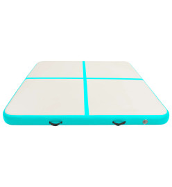 Tapis gonflable de gymnastique avec pompe 200x200x10cm PVC Vert