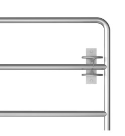 Portillon à 5 barres Acier (150-400)x90 cm Argenté