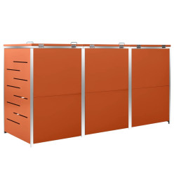 Abri pour trois poubelles 207x77,5x115 cm Inox