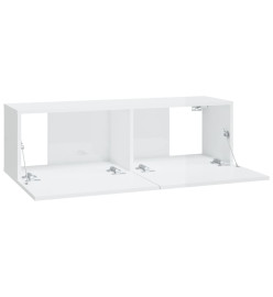 Meubles TV muraux 4 pcs Blanc brillant 100x30x30 cm