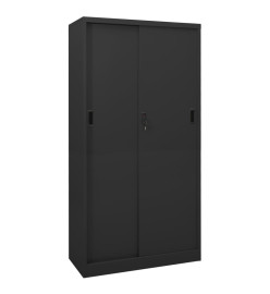 Armoire de bureau et porte coulissante Anthracite 90x40x180 cm