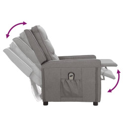 Fauteuil inclinable électrique Gris clair Tissu