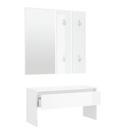 Ensemble de meubles de couloir Blanc brillant Bois d'ingénierie