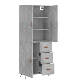 Buffet haut Gris béton 69,5x34x180 cm Bois d'ingénierie