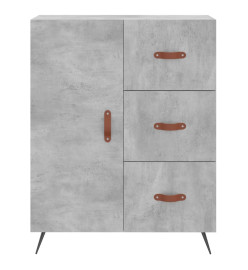 Buffet haut Gris béton 69,5x34x180 cm Bois d'ingénierie