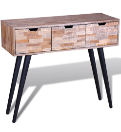 Table console avec 3 tiroirs Bois de teck recyclé