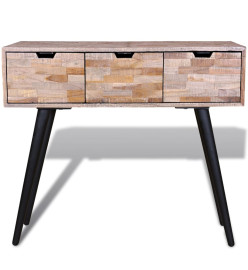 Table console avec 3 tiroirs Bois de teck recyclé