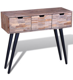 Table console avec 3 tiroirs Bois de teck recyclé