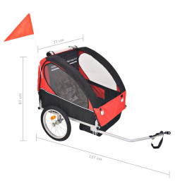 Remorque de vélo pour enfants rouge et noire 30 kg