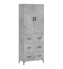 Buffet haut Gris béton 69,5x34x180 cm Bois d'ingénierie