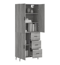 Buffet haut Sonoma gris 69,5x34x180 cm Bois d'ingénierie